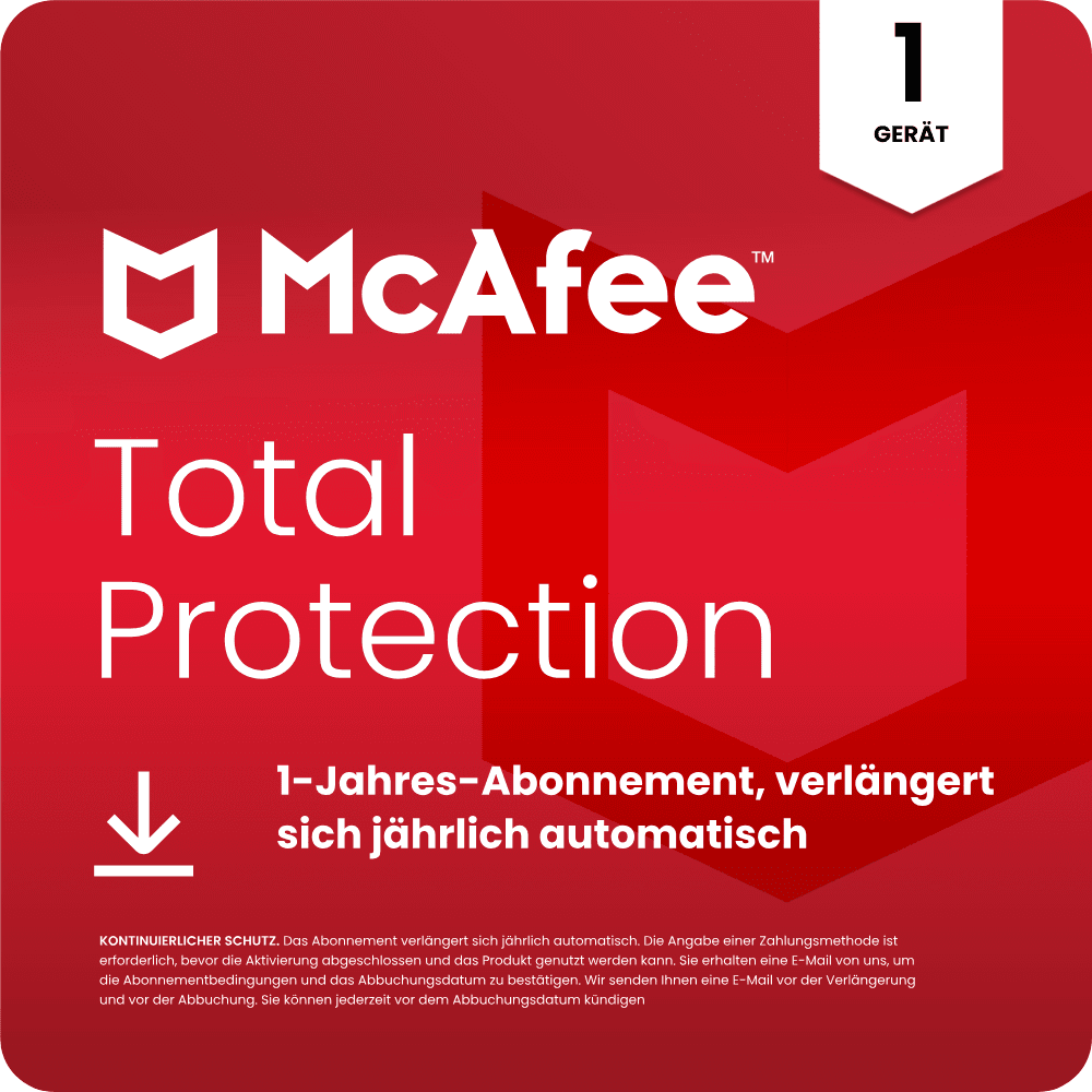 McAfee Total Protection 1 PC 1 Jahr